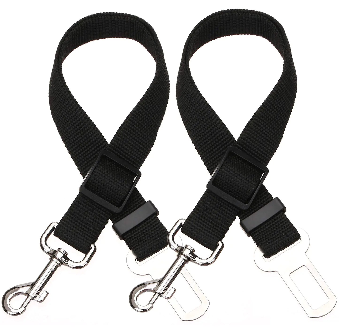 Elisel Dual Pet Car Seat Belts - Adjustable, Safe, Black