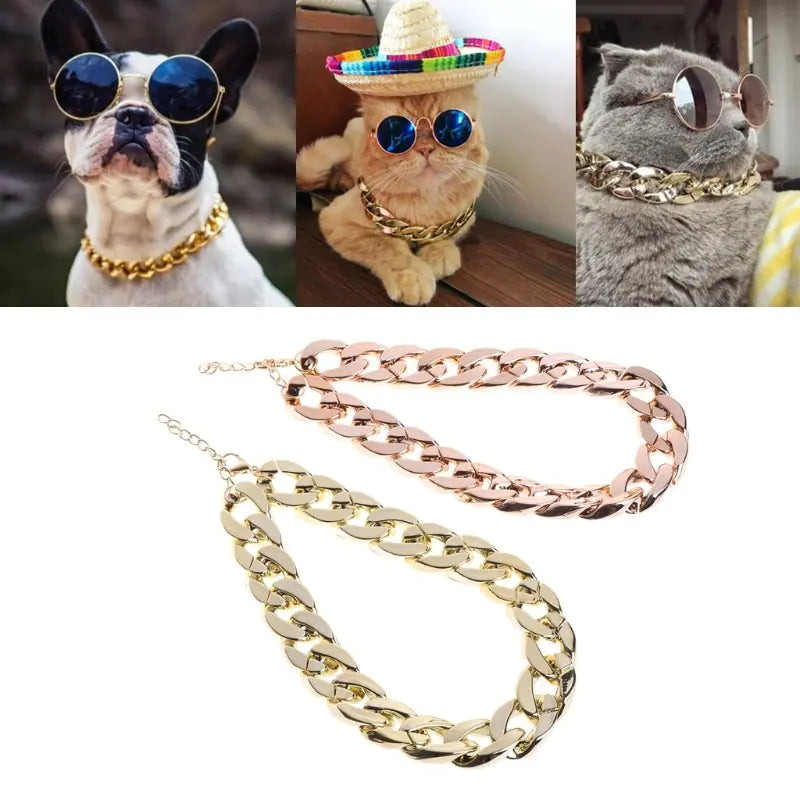 Frenchie Fashion Gold Chain Collar
