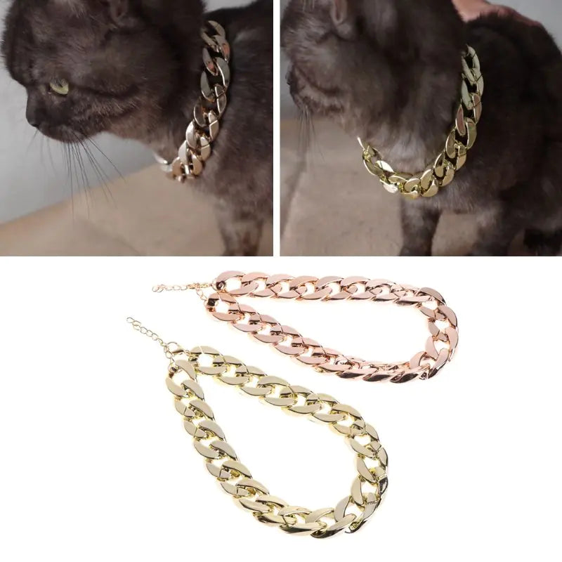 Frenchie Fashion Gold Chain Collar